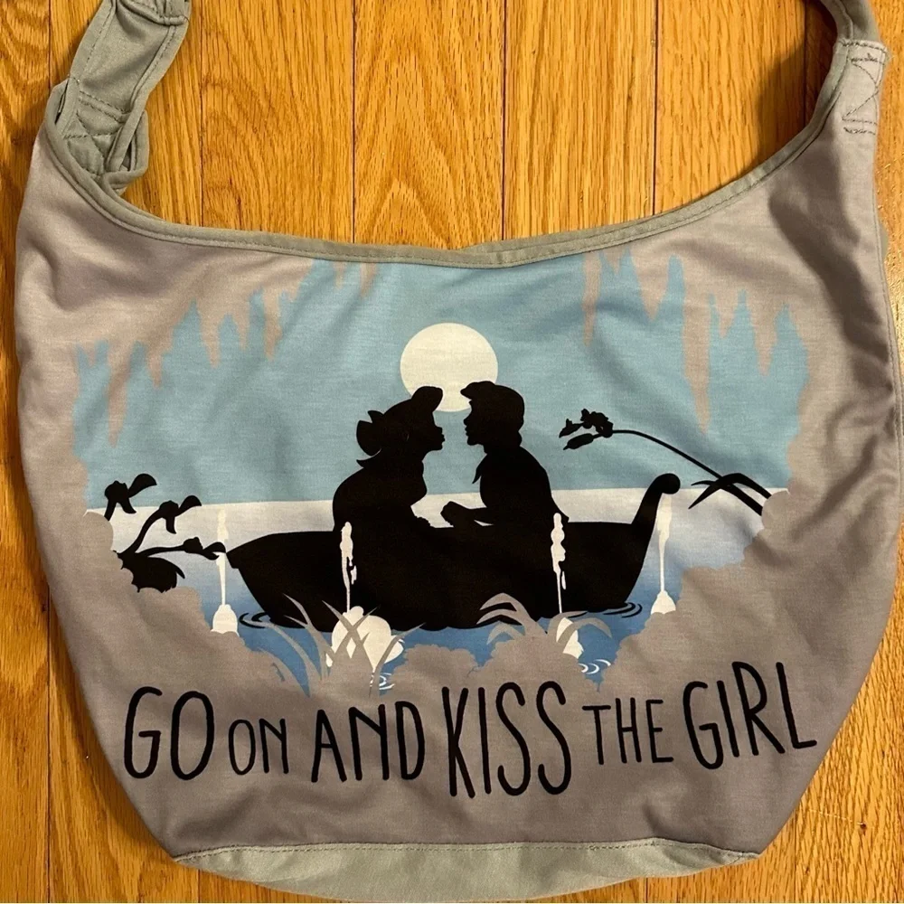 RETIRED Loungefly Disney The Little Mermaid Kiss The Girl Graphic Hobo Sling Bag